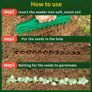 Garden Seed Seeder Durable Plastic Hand Dibbler Garden Seeder Tool 12-Hole Fast Seeding Waterproof Planting Aid Garden Tools