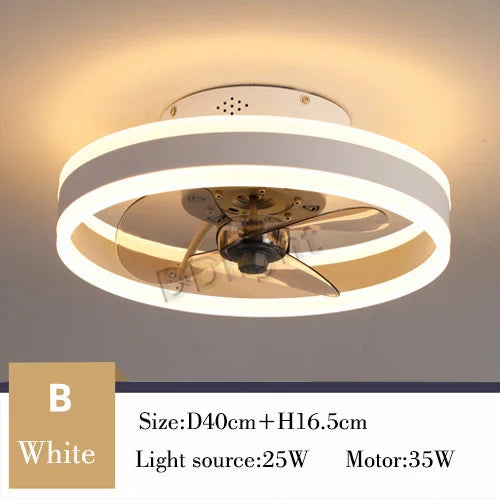 Modern New Smart LED Ceiling Fan Lights Remote Control Dimmable Bedroom Decor Ventilador Lamp Living Dining Room Indoor Lighting