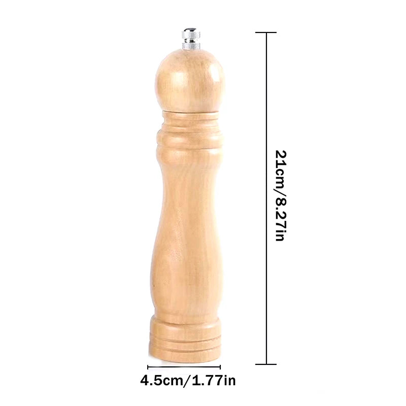 Kitchen Essential Wood Pepper Mill,Adjustable Grinder for Fresh Flavor,CeramicMechanism,Perfect Housewarming or Host Gift,3Sizes