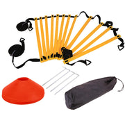 Soccer Agility Training Equipment Set 12 Rung Ladder Football Agility Speed Ladder Disc Cones Steel Stakes Football Training