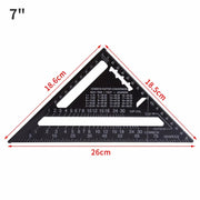 7''/12" Woodworking Tools Metal Carpenter Square Aluminum Alloy Protractor Miter Line Scriber Saw Guide Percision Carpentry Tool