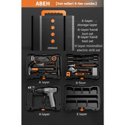 Household Toolbox Set Multi-functional Hand Tool Sets Portable Hardware Woodworking Electrician Toolkit Vehicle Repair Tools