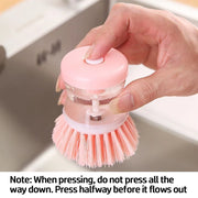 Kitchen Wash Pot Dish Brush Utensils with Washing Soap Liquid Dispenser Household Cleaning Accessories