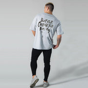 Gym Fitness Shirt Men Running Sport Loose T-shirt Short Sleeve Cotton Tee Tops Summer Male Bodybuilding Training Workout Apparel