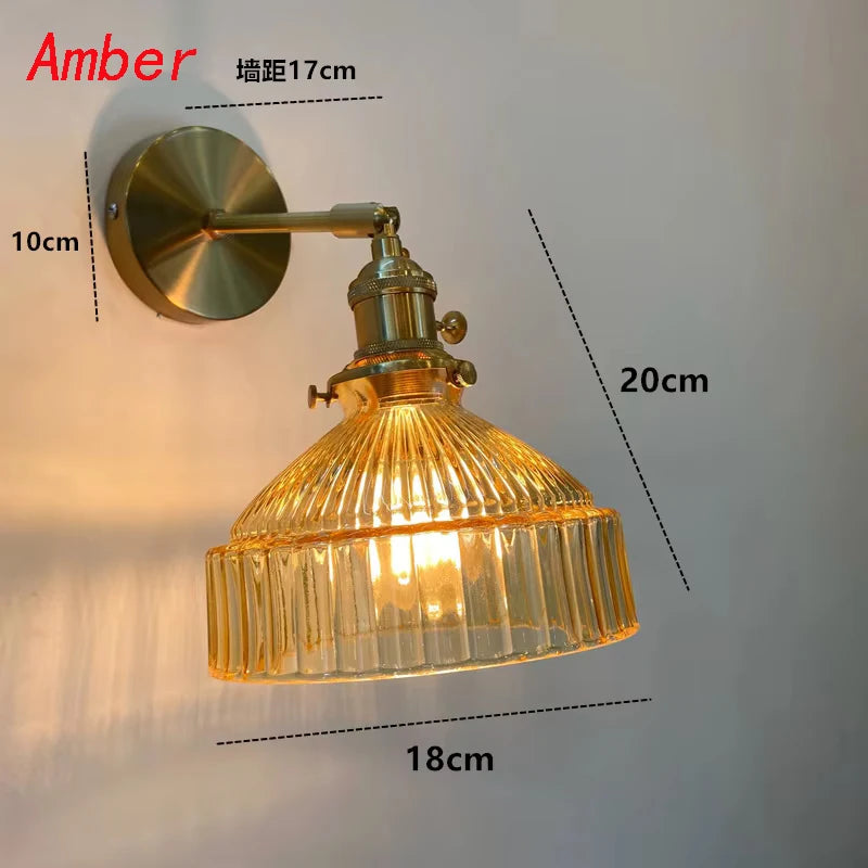 Lighting for Living Room  Wall Decor Nordic Personality Green Glass Art Clear Fresh Air Aisle Mirror Headlight Bedroom Headlamp
