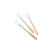 Kitchen Tools Multifunction Stainless Steel Egg Beater Useful Portable Mini Egg Whisk Wooden Handle Manual Egg Beater Baking