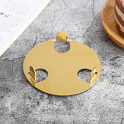 Kitchen Gadgets Round Gold Stainless Steel Coaster Set Mirror-like With Holder Drink Pad Scald-proof Insulated Cup Mat Tabletop