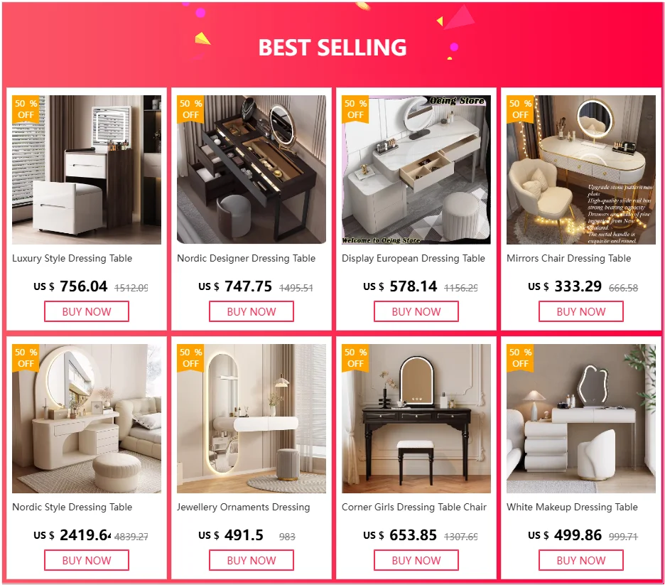 Organiser Ornaments Dressing Table Luxury Makeup Style Shelf Dressing Table Design Storage Tocador De Maquillaje Home Furniture
