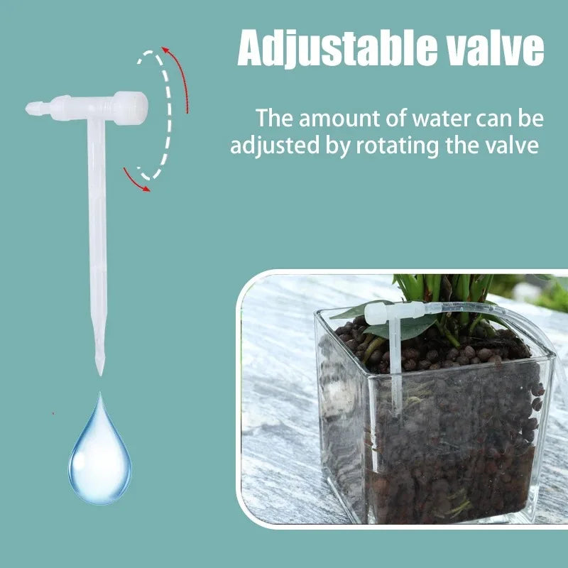 Garden Adjustable Valve Drip Irrigation Device Double Pump Controller Timer System Solar Energy Intelligent Automatic Watering