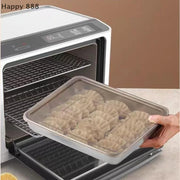 Stainless Steel Kitchen Storage Container With Tray – Refrigerator Organizer For Dumplings, Fruits, Vegetables, Meat, And Cakes