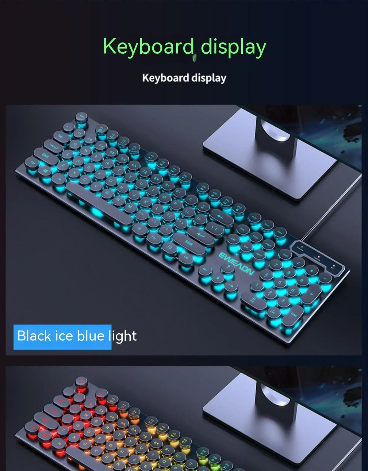 Eweadn GX330 Wired Keyboard Mouse Set Retro Punk ABS Keycaps Gaming Keyboard Mouse Headphones family Office PC Gamer Laptop Gift