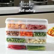 ♥Stackable Food Storage Boxes, Airtight Vegetable/Fruit Keepers for Kitchen Prep & Refrigerator Organization