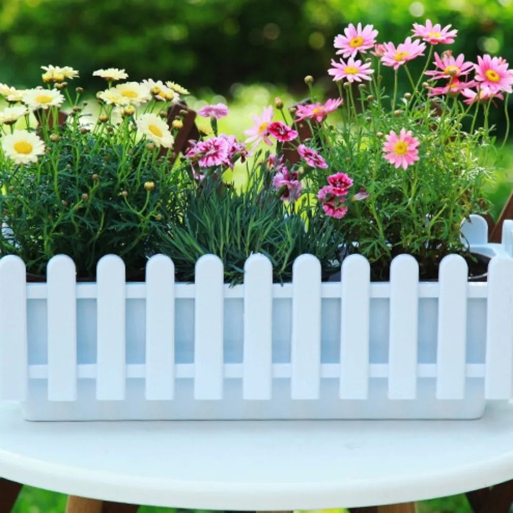 Fence Garden Fence Rectangular Plastic Strip Vegetable and Flower Slot Extra Large Thickened Resin Hydrophilic Fence Basin