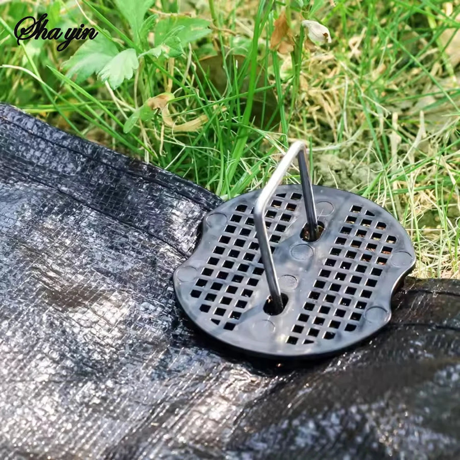 Garden Pegs 40/80Pcs U-shaped Ground Pegs with Buffer Washers for Securing Weed Landscape Fabric Netting Garden Lawn Accessories