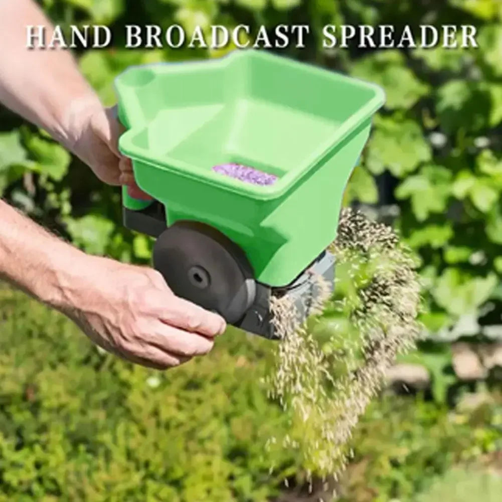 Garden Seeder Manual Seed And Fertiliser Applicator Spreader Fertiliser Hand Lawn Melt Snow Tools Crank Garden Small B2Z9