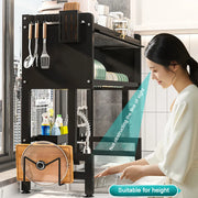 Kitchen Drain Shelf Steel Multi Organizer Cabinet Multi-Functional Kitchen Storage Rack Large Over The Sink Dish Rack with Cover