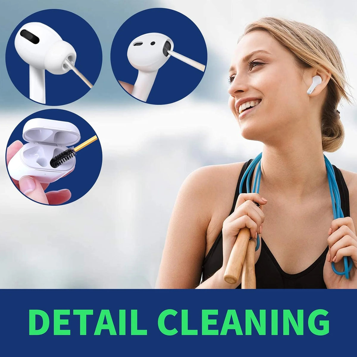 Mobile Phone Cleaning Set: Screen Cleaner, Wet/Dry Wipes，Dust Remover Stickers，Detail Brushes & Swabs，For Phones/Tablets/Laptops