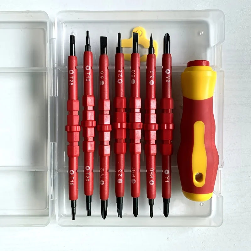 7-in-1 Multi-functional Electrician Screwdriver Set, Dual-purpose Multi-size Tool Kit, Metal, No Power Required, Screwd Set