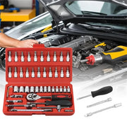 Professional Car Repair Tool Set Motorcycle Toolbox Set 46-Piece Set Car Repair Kit Ratchet Wrench Set Sockets Auto Repair Tools