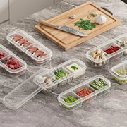 ♥Stackable Food Storage Boxes, Airtight Vegetable/Fruit Keepers for Kitchen Prep & Refrigerator Organization