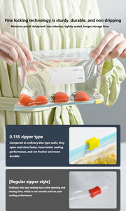 Reusable Storage Bags, Zipper Lock Bags, Food Grade Transparent Storage Bags