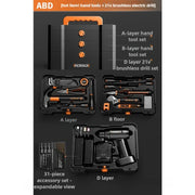 Household Toolbox Set Multi-functional Hand Tool Sets Portable Hardware Woodworking Electrician Toolkit Vehicle Repair Tools