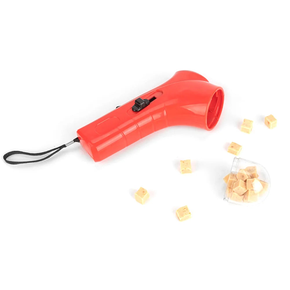 Dog Food Training Equipment Portable Interactive Treat Dispenser Launcher Gun Interactive Puppy Snack Dispenser Pet Supplies