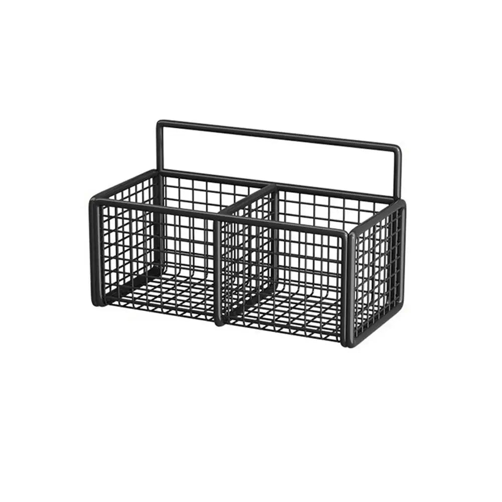 Kitchen Wall Mounted Storage Rack Onion Ginger Garlic Condiments Spice Shelf Punch-Free Vegetable Fruit Drain Basket