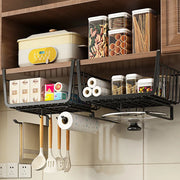 Kitchen Under Cabinet Basket Storage Shelf Tissue Cup Holder Closet Desk Hanging Rack Hollowed Pullout Drawer Sliding Basket