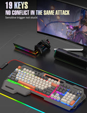 Gaming Keyboard Spanish Russian Arabic Keyboard 100% Layout RGB Backlight Gamer Keyboard Volume Knob Wired K90 104 Keys Hand Sup