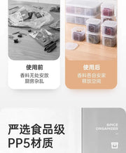 Food Storage Container 6 Grids Vegetable Fruit Fresh-keeping Box with Lid for Refrigerator Kitchen Spice Seasoning Storage Jar